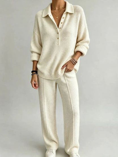 Button Detail Dropped Shoulder Sweater