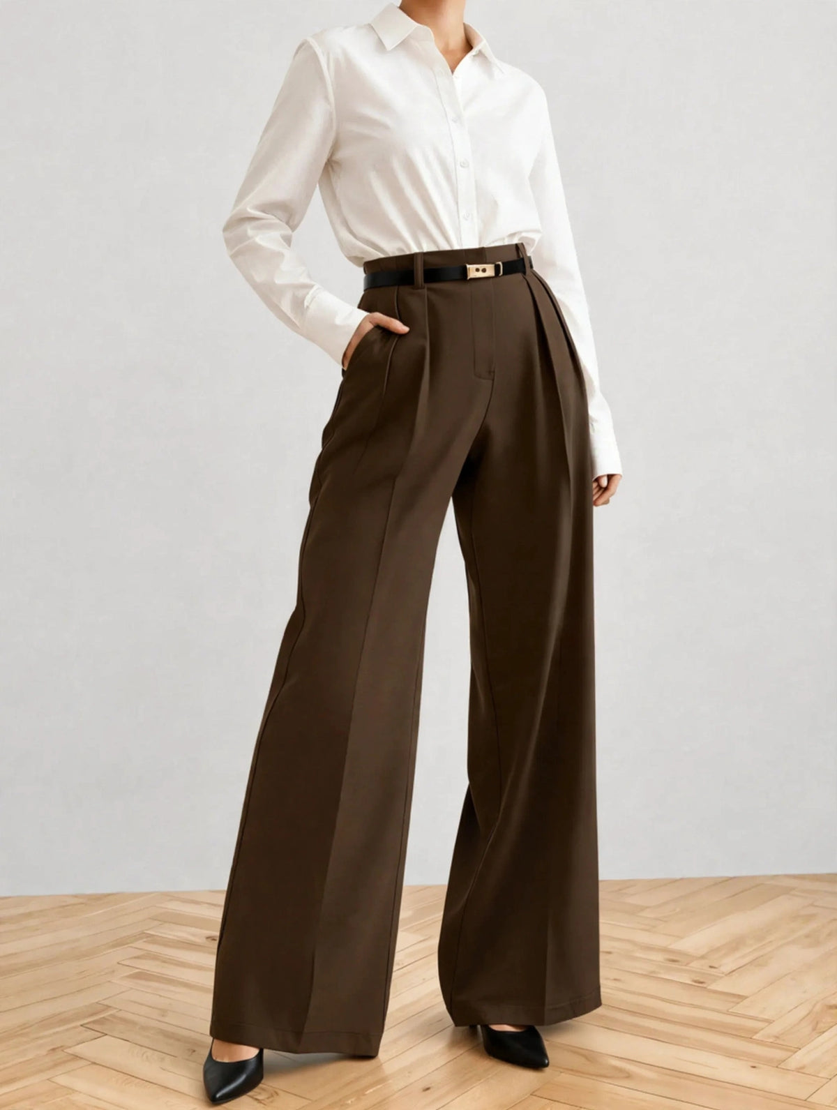 Wide Leg Pleated Pants